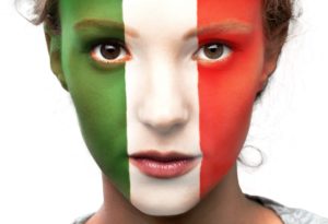 Italian Flag on Face